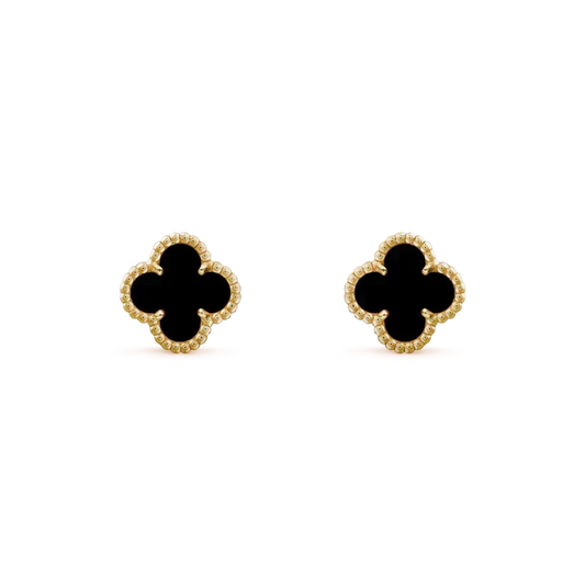 [Stellar Jewelry]CLOVER MINI 9.5MM BLACK MOP EARRINGS