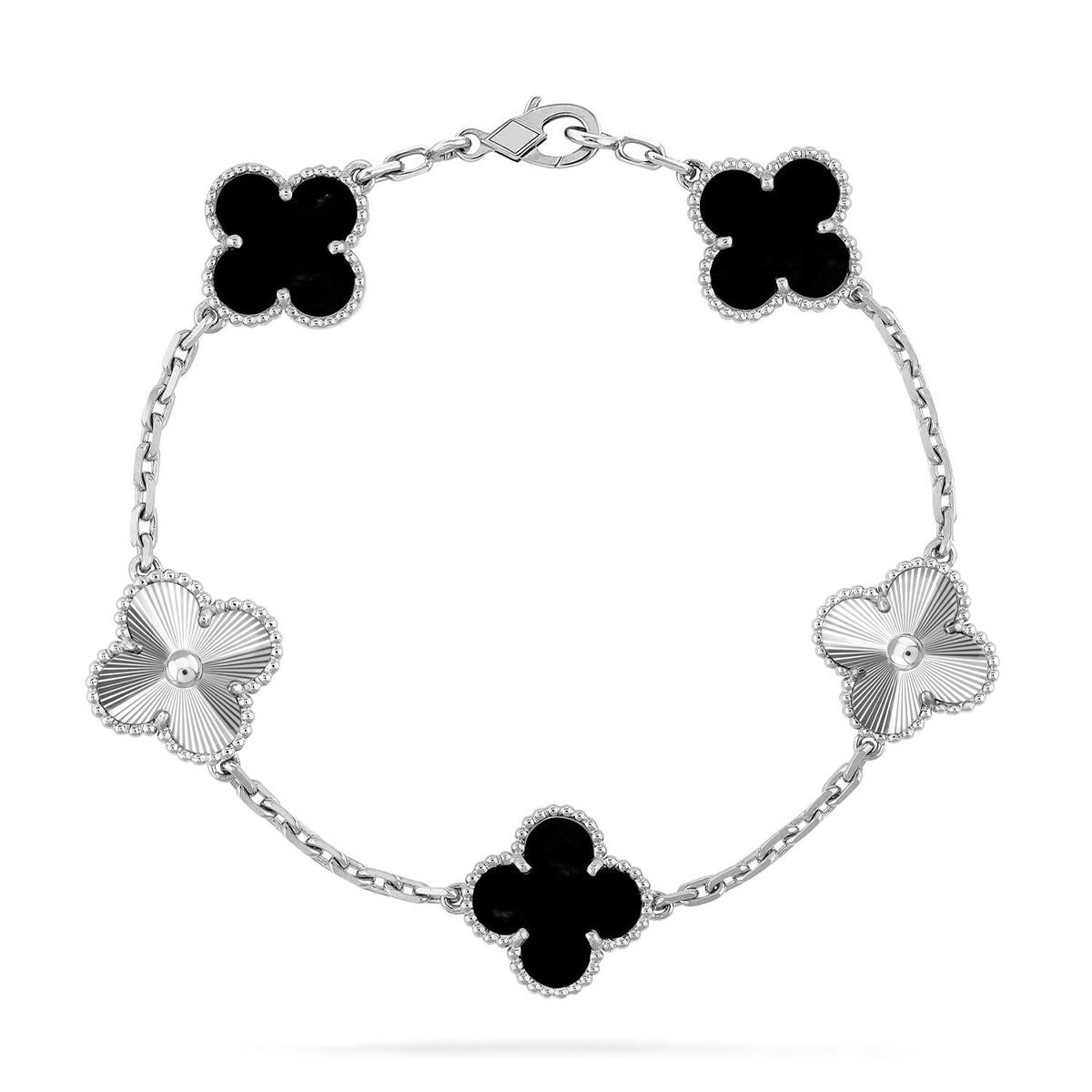 [Stellar Jewelry] CLOVER 5 MOTIF ONYXS BRACELET COLLECTION