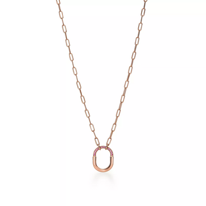 [Stellar jewels]LOCK SMALL PENDANT PINK DIAMOND PINK GOLD NECKLACE