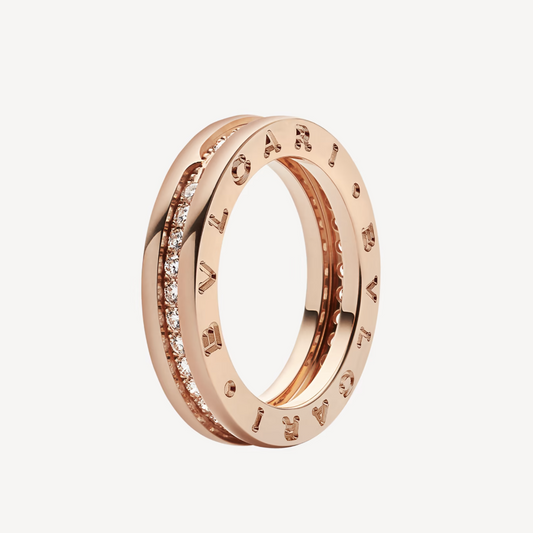 [Stellar Jewelry]ZERO 1 ONE-BAND PAVED DIAMONDS ON THE SPIRAL RING