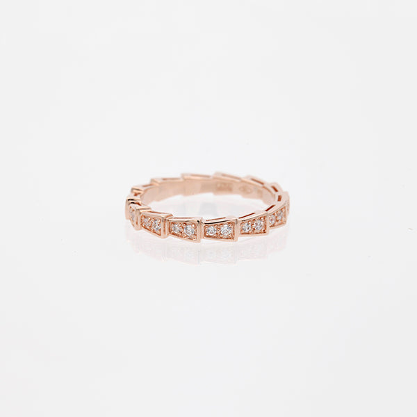 [Stellar Jewelry]SERPENTI RING PINK GOLD DIAMOND PAVED 3MM