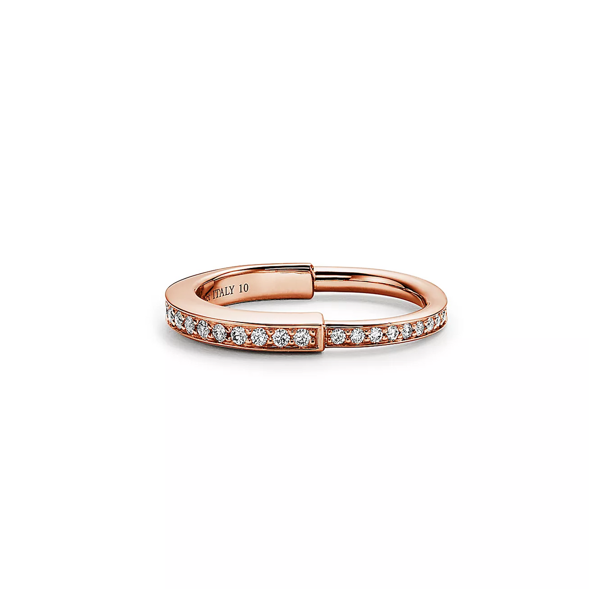 [Stellar jewels]LOCK RING PINK GOLD DIAMOND PAVED
