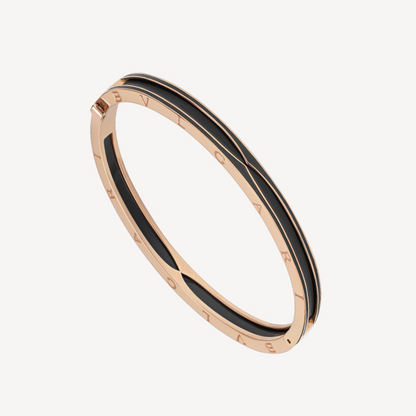 [Stellar Jewelry]ZERO 1 PINK GOLD WITH MATTE BLACK CERAMIC BRACELET