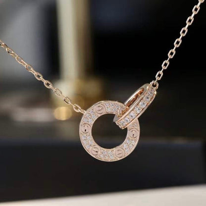 [Stellar Jewelry]LOVE  FULL DIAMOND PENDANT NECKLACE