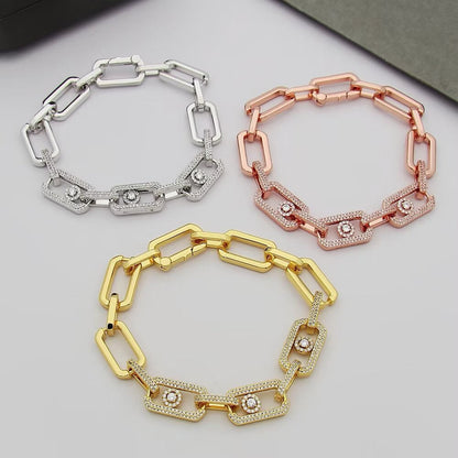[Stellar Jewelry]Large Full Diamond Unisex Sliding Bracelet with Moissanite