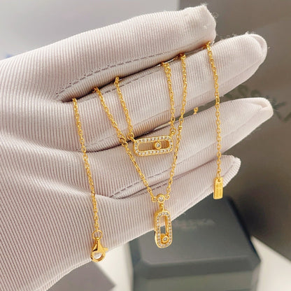 [Stellar Jewelry]MOVE 2 ROW DIAMOND NECKLACE