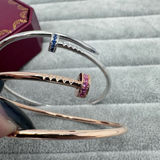 [Stellar Jewelry]JUSTE BRACELET 2.5MM PINK STONES AT BOTH ENDS