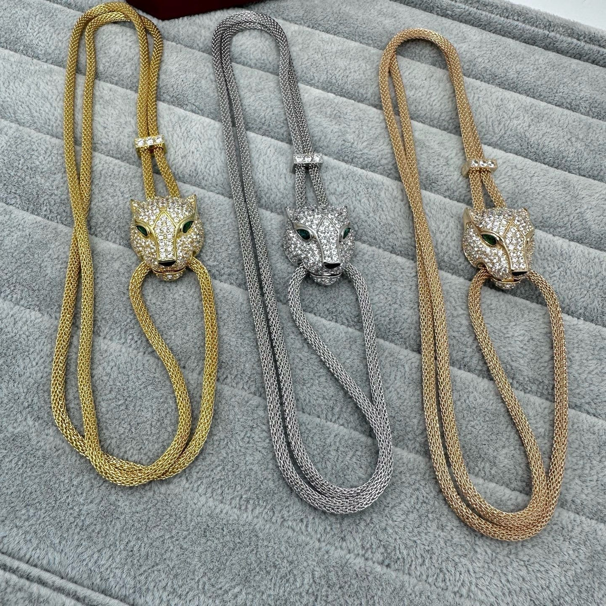 [Stellar Jewelry]FULL STONE BIG LEOPARD HEAD NECKLACE
