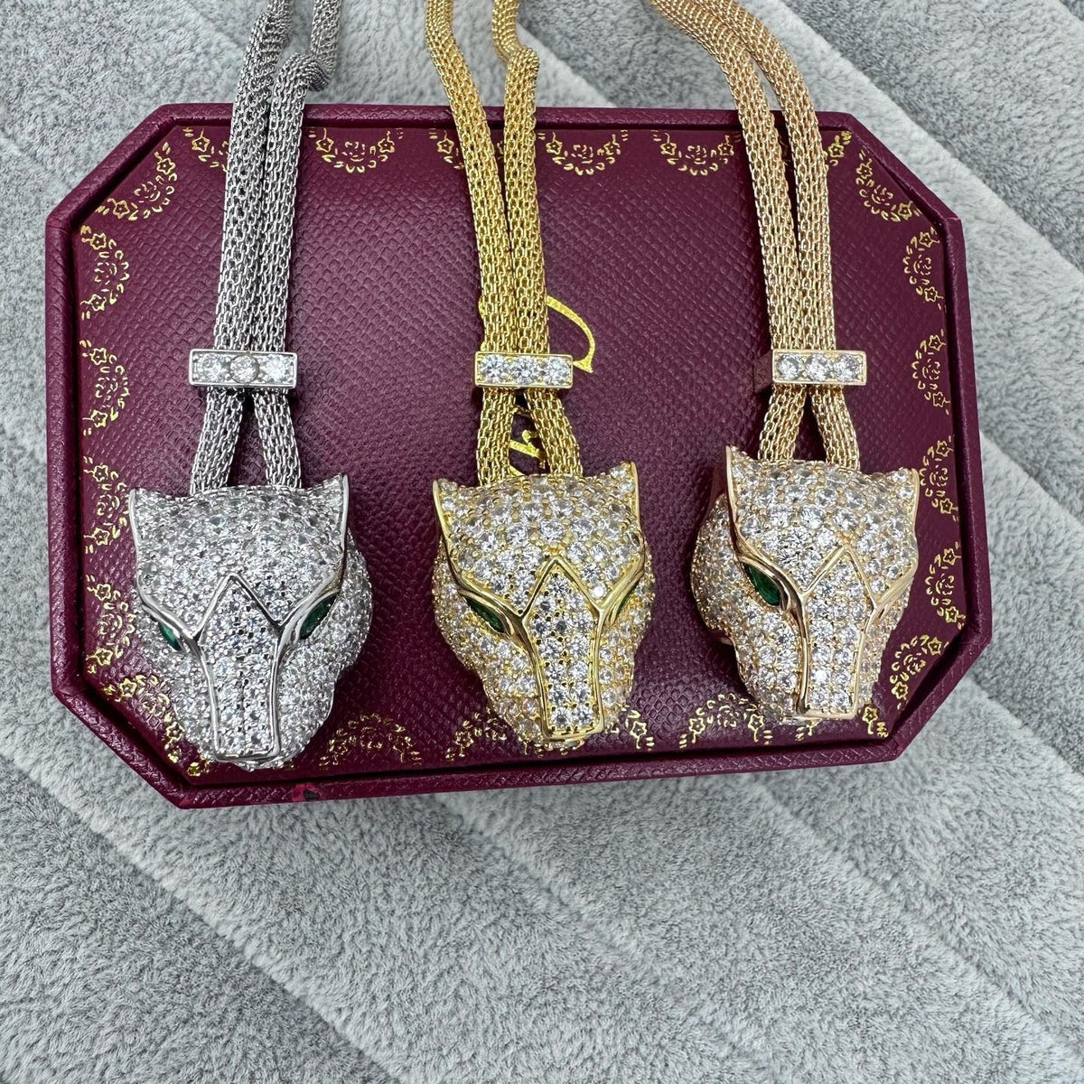 [Stellar Jewelry]FULL STONE BIG LEOPARD HEAD NECKLACE