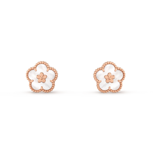 [Stellar Jewelry]LUCKY PINK GOLD WHITE MOP EARRINGS