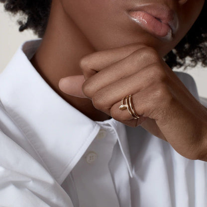 [Stellar Jewelry]JUSTE RING 4.8MM HALF DIAMOND