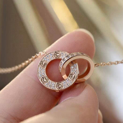 [Stellar Jewelry]LOVE  FULL DIAMOND PENDANT NECKLACE