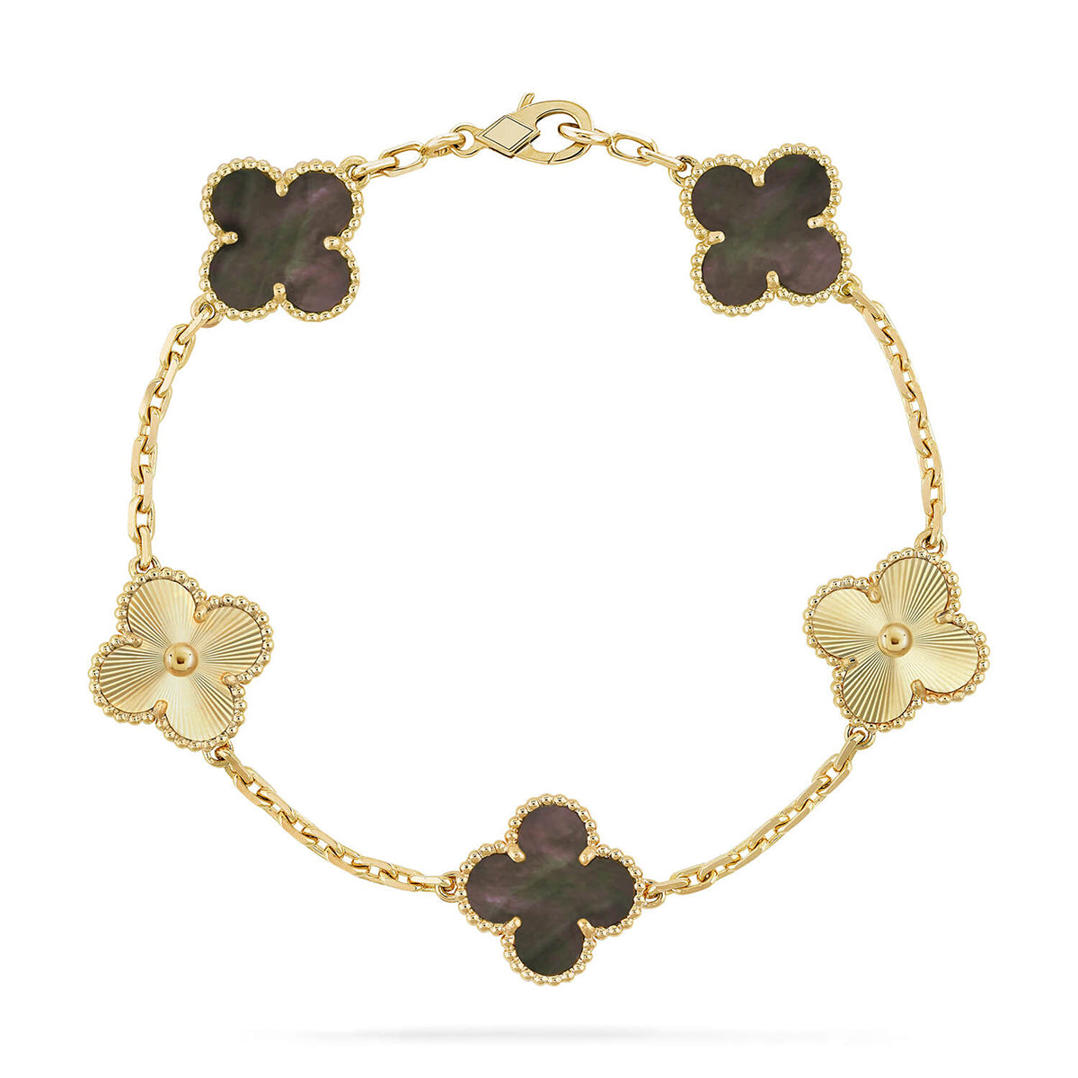 [Stellar Jewelry] CLOVER 5 MOTIF GRAY MOP BRACELET COLLECTION