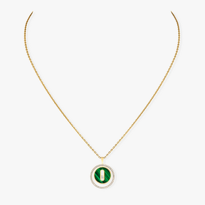 [Stellar Jewelry]LUCKY MOVE 1 DIAMOND MALACHITE GOLD DIAMOND NECKLACE