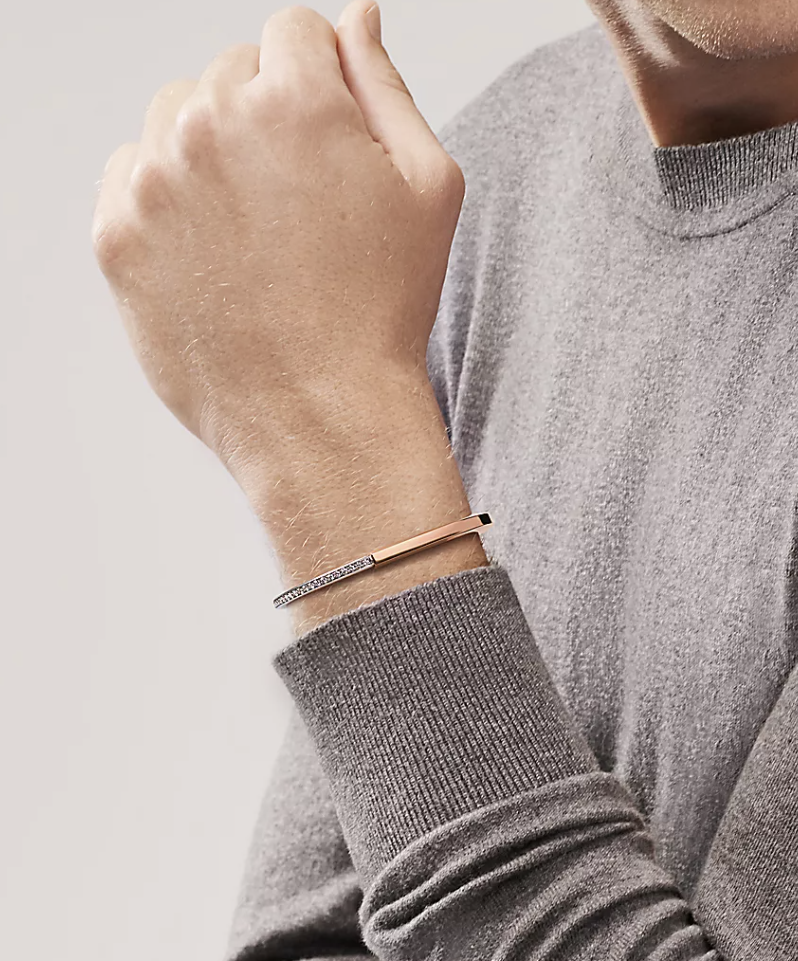 [Stellar jewels]LOCK BRACELET ROSE AND WHITE GOLD DIAMOND