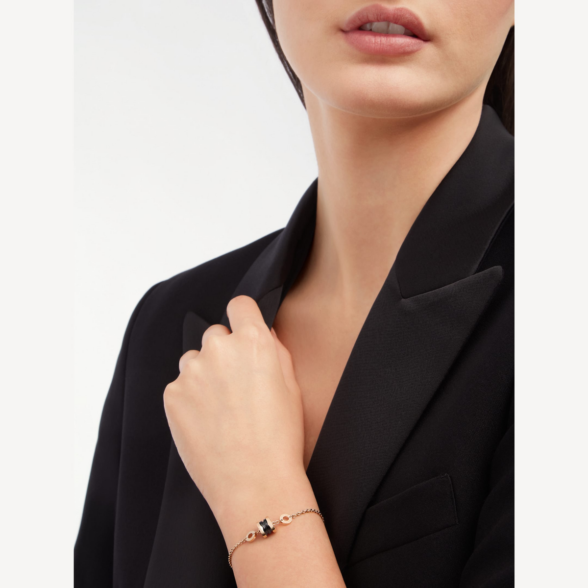 [Stellar Jewelry]ZERO 1 SOFT PINK GOLD AND BLACK CERAMIC BRACELET