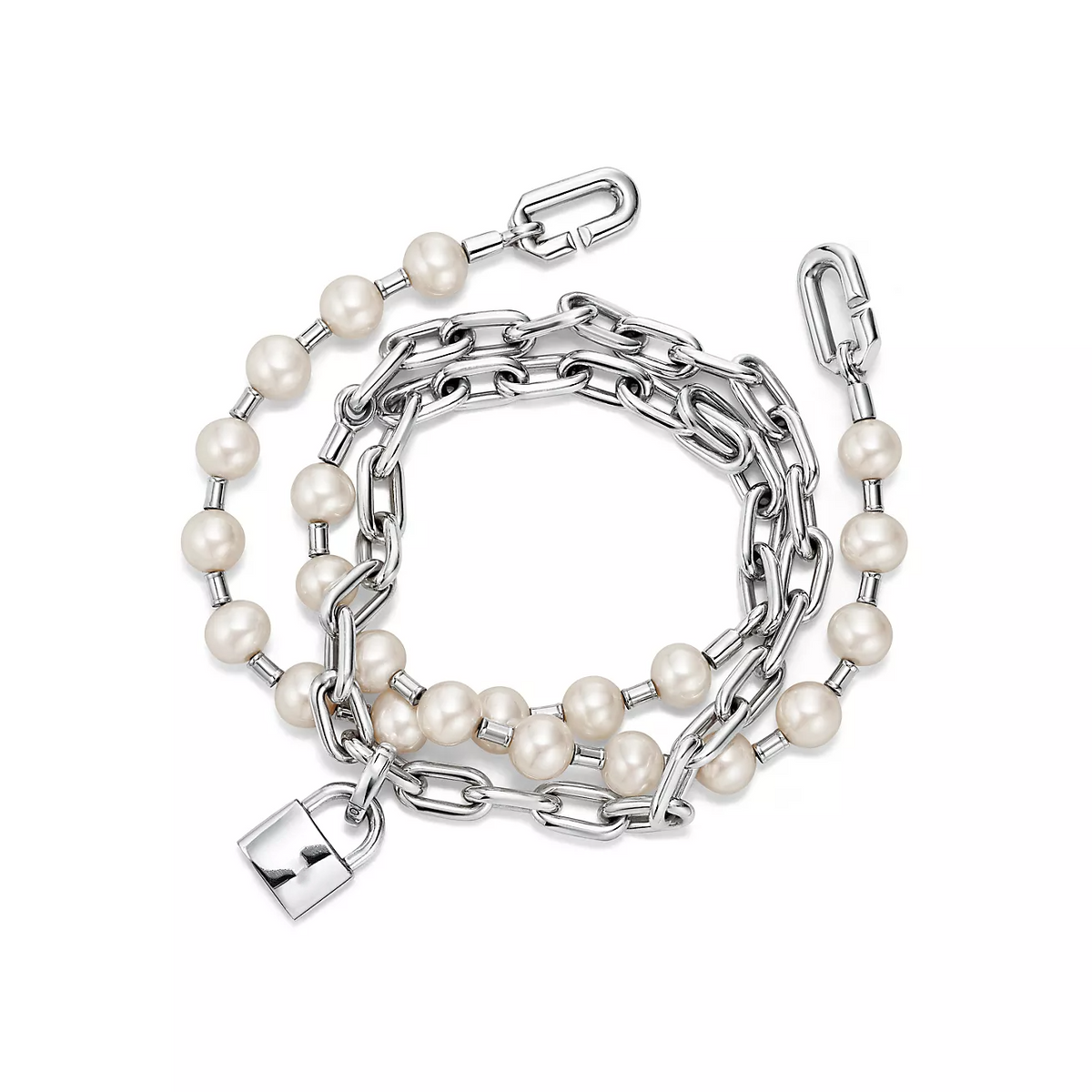 [Stellar jewels]PEARL LOCK SILVER BRACELET