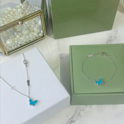 [Stellar Jewelry]BUTTERFLY TURQUOISE BUTTERFLY BRACELET SILVER