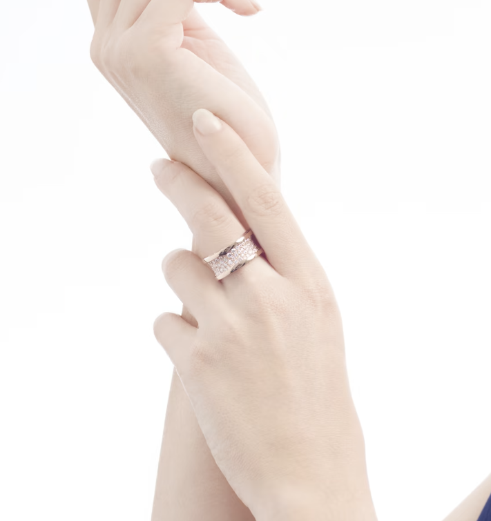 [Stellar Jewelry]ZERO 1 WITH PAVED DIAMONDS ON THE SPIRAL RING