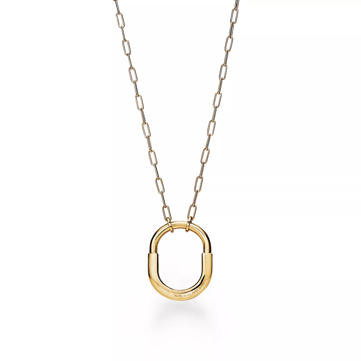 [Stellar jewels]LOCK NECKLACE MEDIUM PENDANT GOLD PAVED DIAMONDS