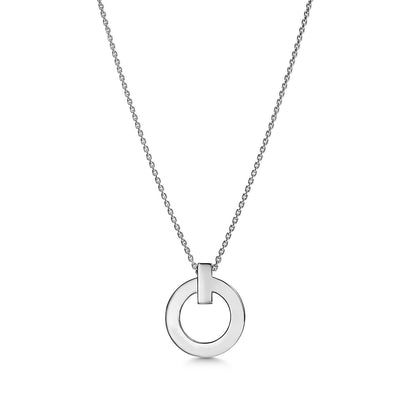 [Stellar jewels]T CIRCLE PENDENT SILVER NECKLACE