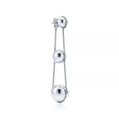 [Stellar jewels]TRIPLE DROP SILVER EARRINGS