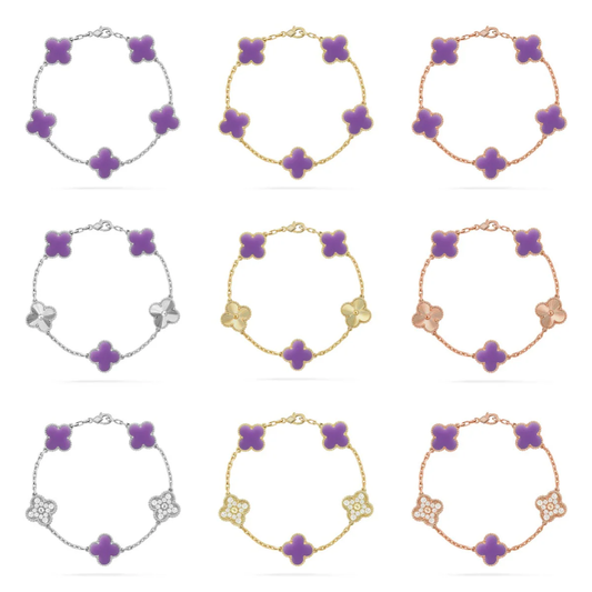 [Stellar Jewelry]CLOVER 5 MOTIF LIGHT PURPLE BRACELET COLLECTION