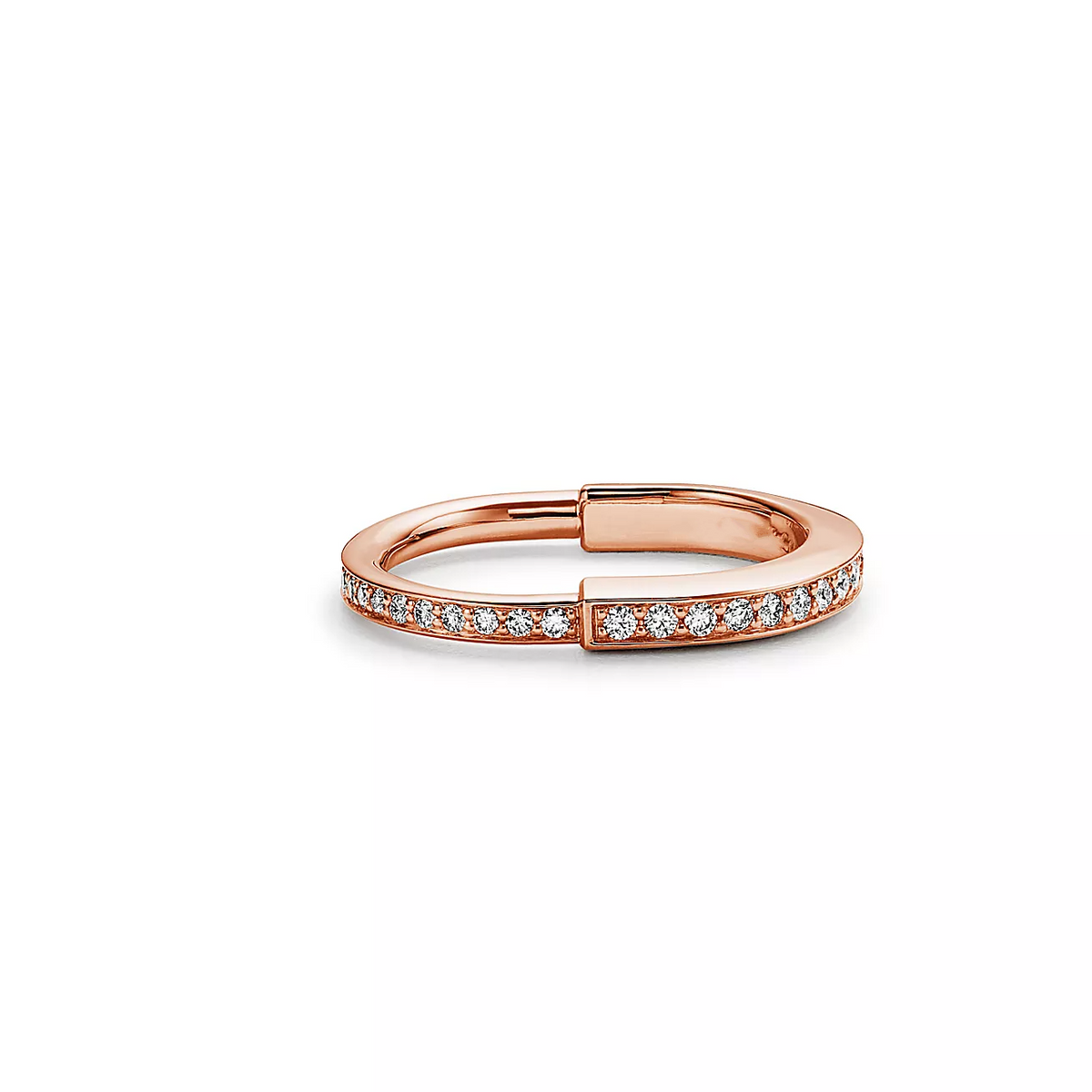 [Stellar jewels]LOCK RING PINK GOLD DIAMOND PAVED