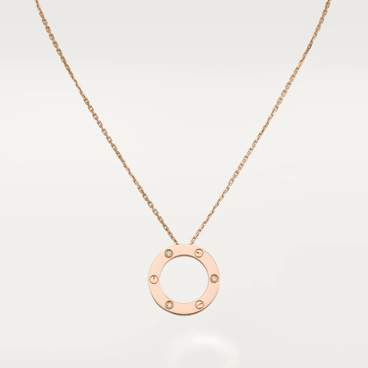 [Stellar Jewelry]LOVE NECKLACE 16MM 3 DIAMONDS