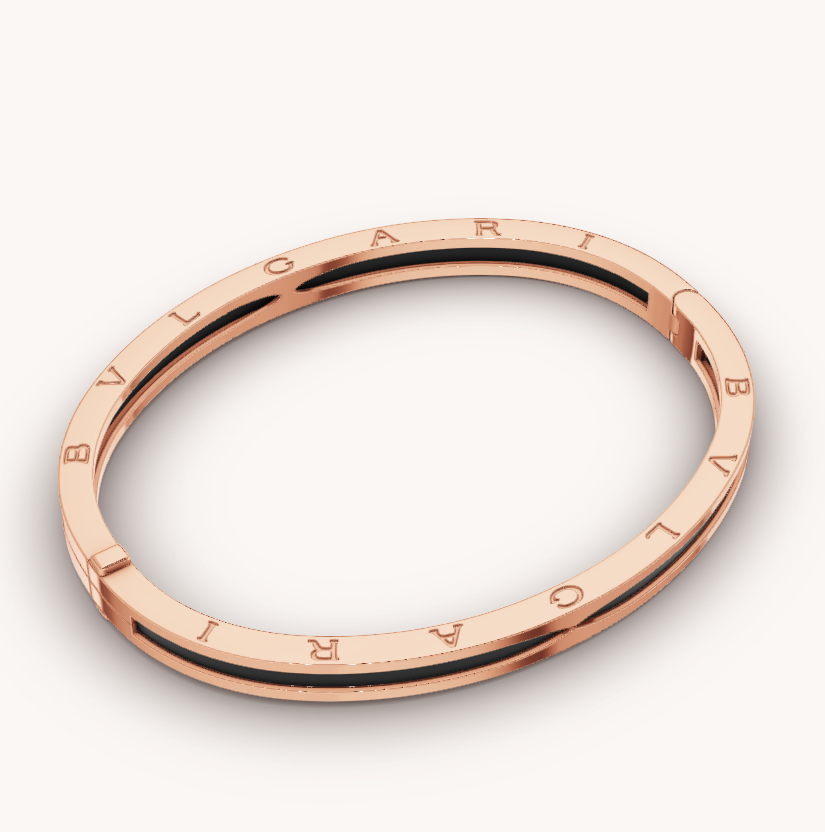 [Stellar Jewelry]ZERO 1 PINK GOLD WITH BLACK CERAMIC BRACELET