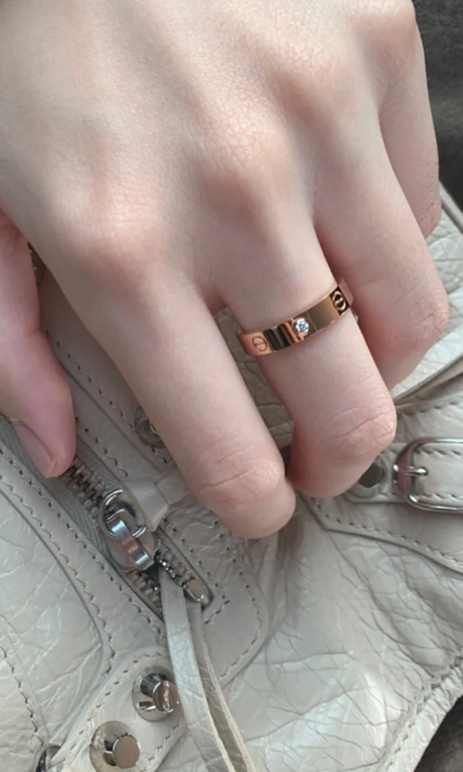 [Stellar Jewelry]LOVE RING 4MM 1 DIAMOND