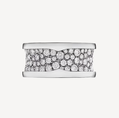 [Stellar Jewelry]ZERO 1 WITH PAVED DIAMONDS ON THE SPIRAL RING