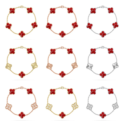 [Stellar Jewelry]CLOVER 5 MOTIF RED PATTERN BRACELET COLLECTION