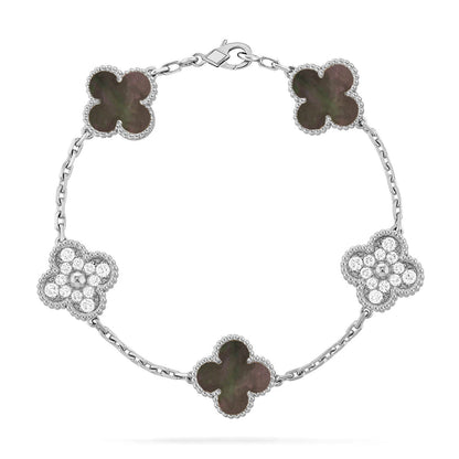 [Stellar Jewelry] CLOVER 5 MOTIF GRAY MOP BRACELET COLLECTION