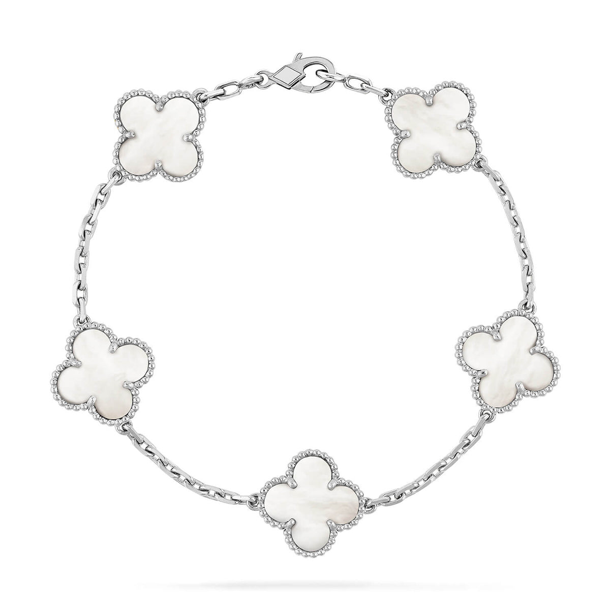 [Stellar Jewelry]CLOVER WHITE PEARL MOP 5 MOTIF BRACELET COLLECTION