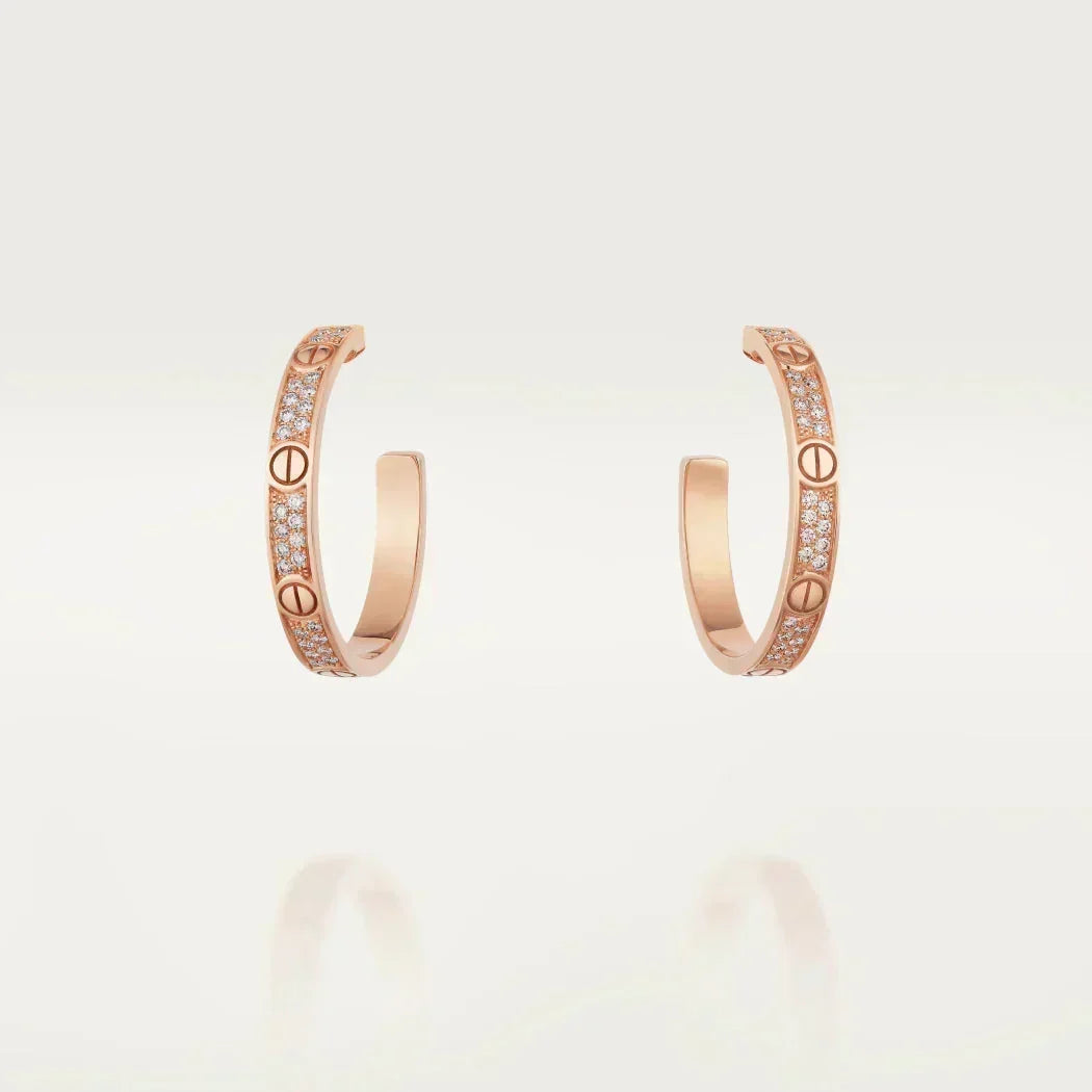 [Stellar Jewelry]LOVE EARRINGS 3.6MM DIAMOND PAVED