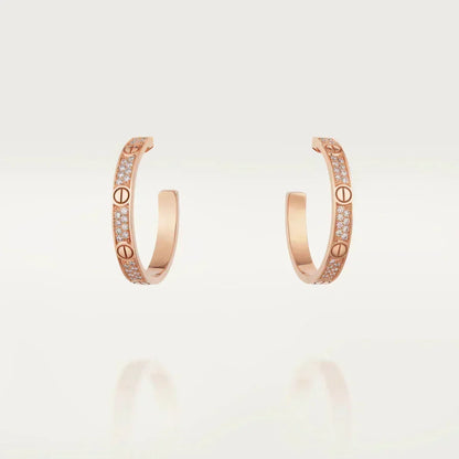[Stellar Jewelry]LOVE EARRINGS 3.6MM DIAMOND PAVED