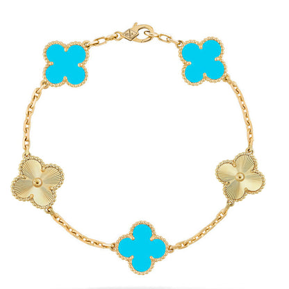[Stellar Jewelry] CLOVER 5 MOTIF TURQUOISE BRACELET COLLECTION