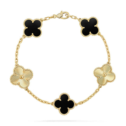 [Stellar Jewelry] CLOVER 5 MOTIF ONYXS BRACELET COLLECTION