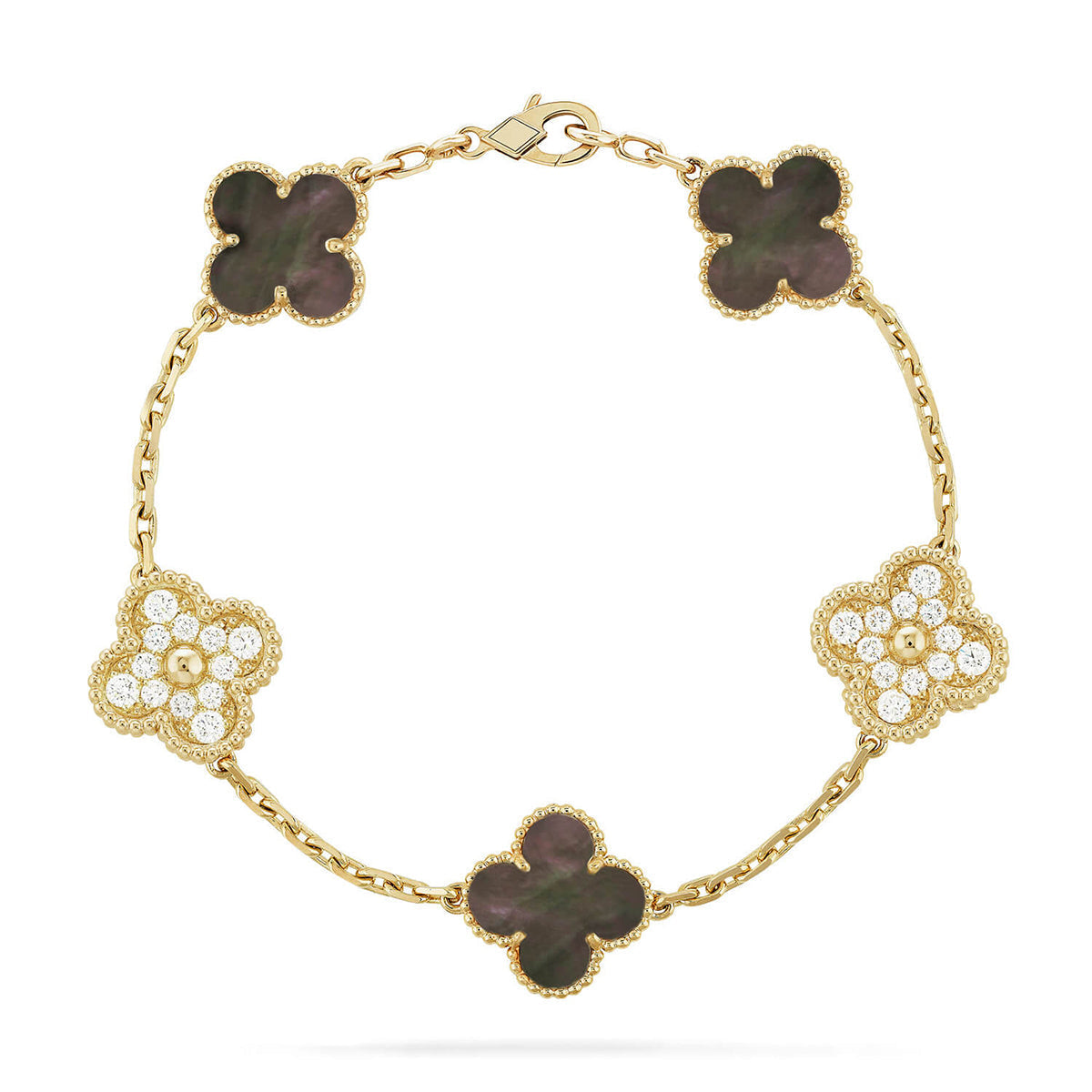 [Stellar Jewelry] CLOVER 5 MOTIF GRAY MOP BRACELET COLLECTION