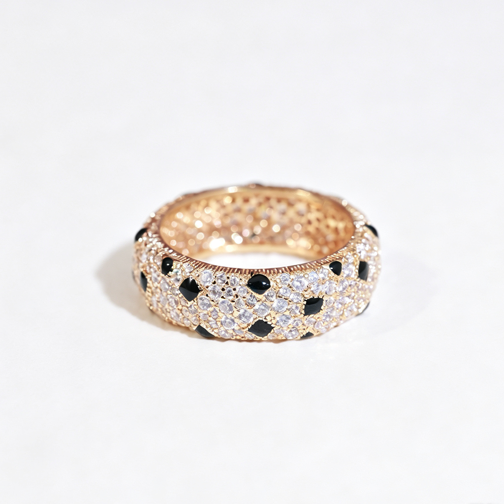 [Stellar Jewelry]PANTHERE SPOTTED FULL DIAMOND RING