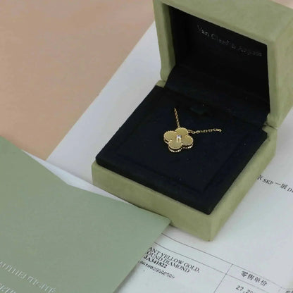 [Stellar Jewelry]CLOVER 15MM DIAMOND GOLD MOTHER OF PEARL NECKLACE