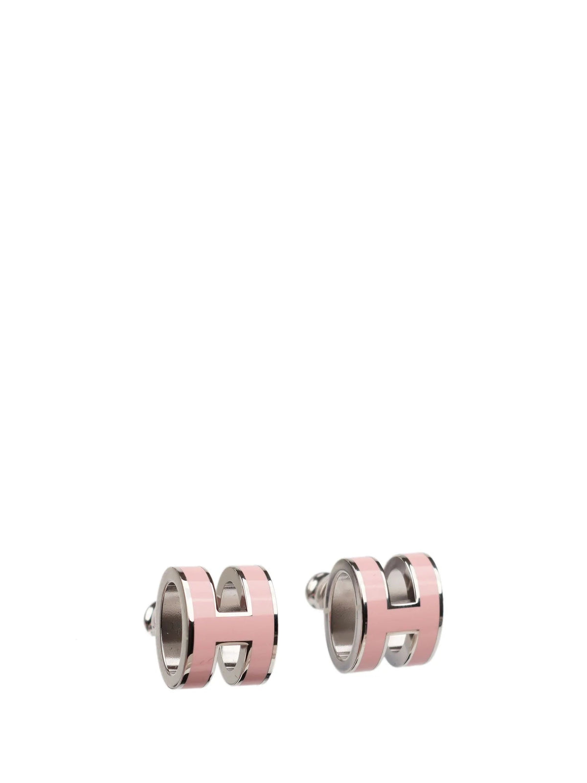 [Stellar Jewelry]MINI POP H SILVER EARRINGS PINK