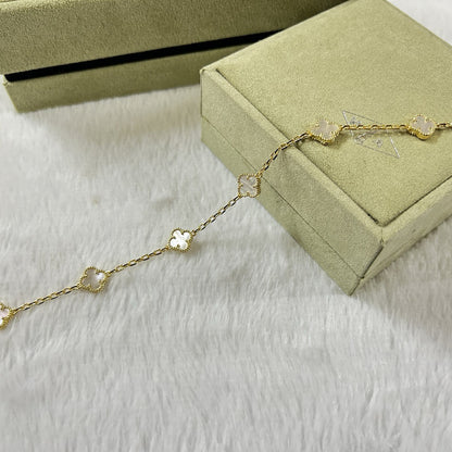 [Stellar Jewelry]CLOVER 6 MOTIF WHITE MOP BRACELET