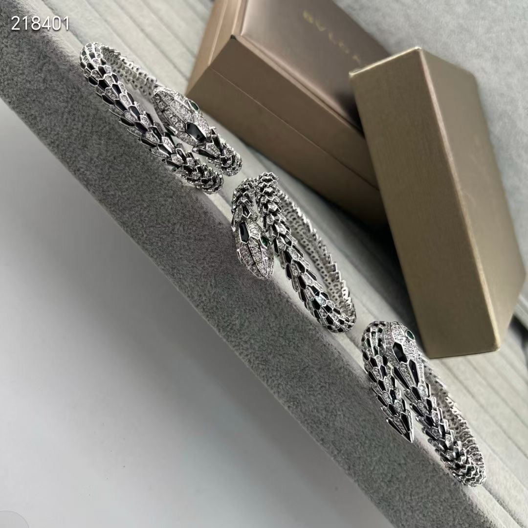 [Stellar Jewelry】NEW OBSIDIAN & DIAMOND SERPENT BRACELET
