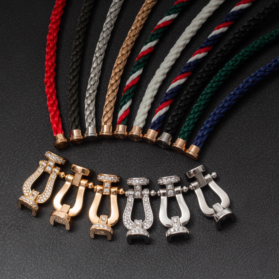 [Stellar Jewelry]FORCE LARGE HORSESHOE HALF DIAMOND BRACELET SILVER