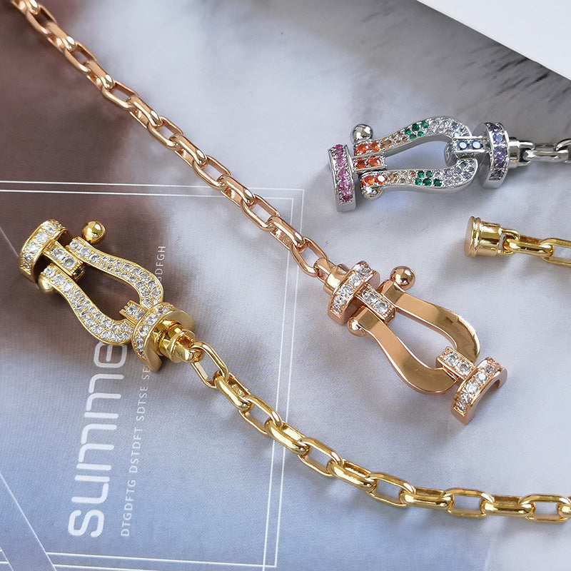 [Stellar Jewelry]FORCE LARGE HORSESHOE CLASP  METAL BRACELET