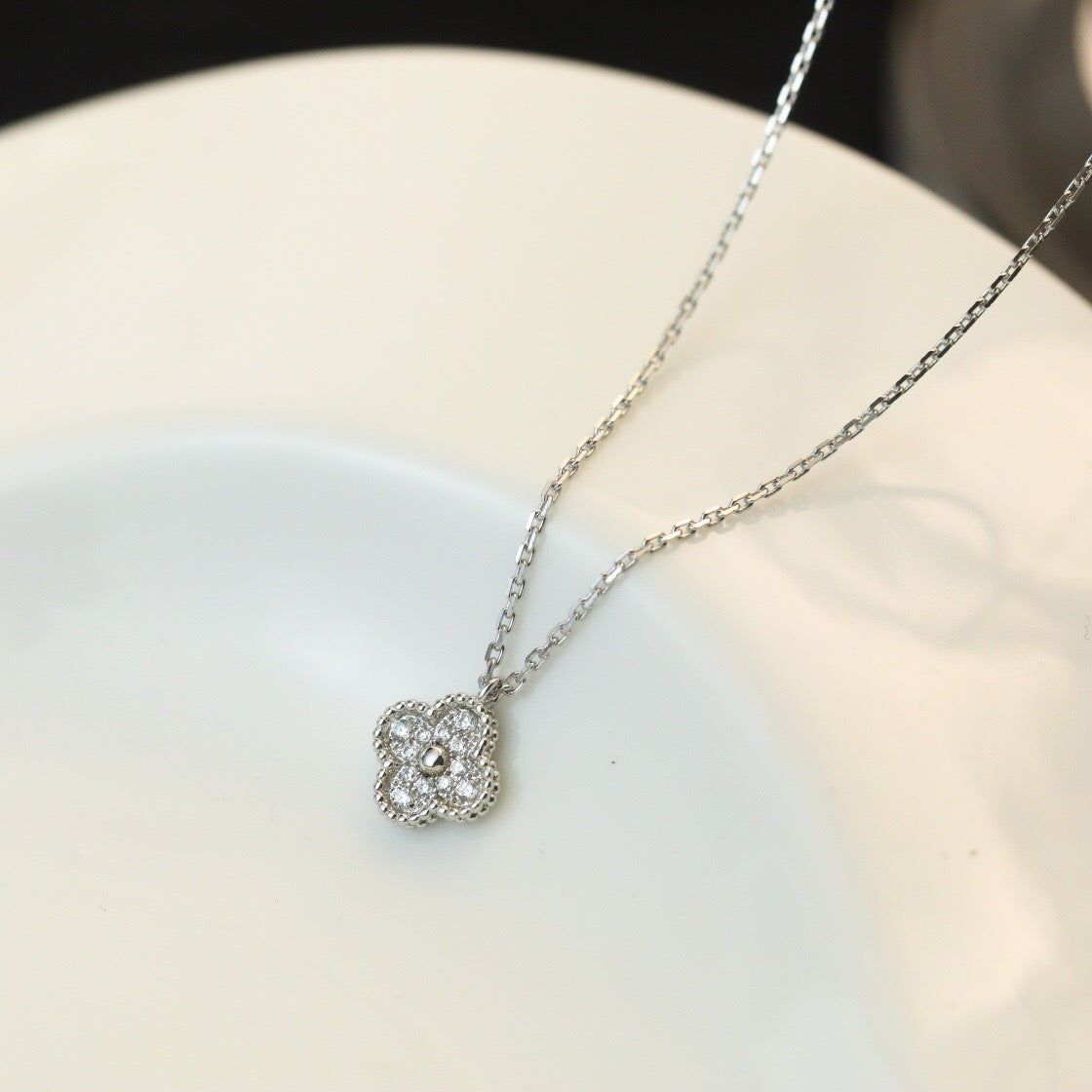[Stellar Jewelry]CLOVER MINI 9.5MM PENDANT DIAMOND NECKLACE