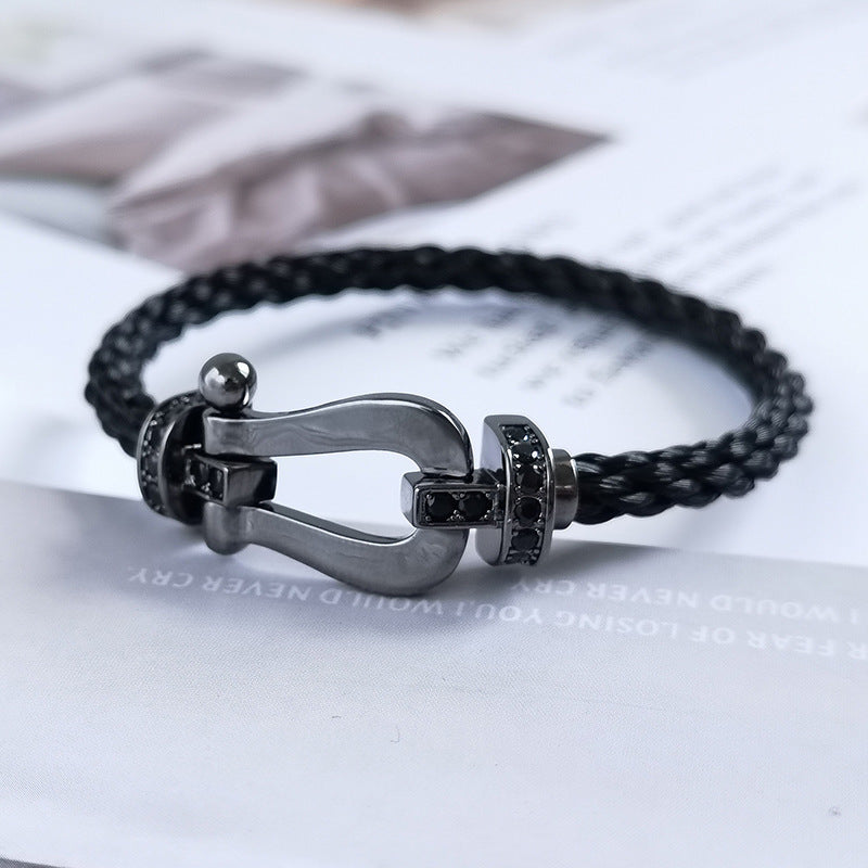 [Stellar Jewelry]FORCE LARGE SERIES HORSESHOE BLACK SAMURAI BRACELET