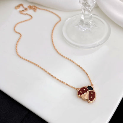 [Stellar Jewelry]LUCKY  CARNELIANS LADYBUG NECKLACE